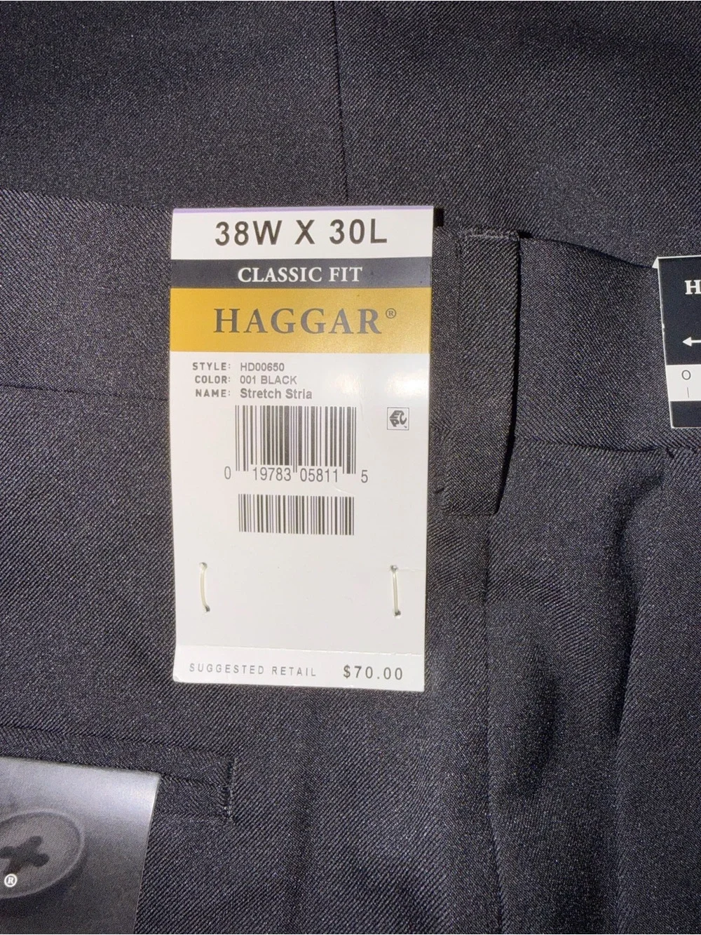 1059-Haggar Classic Fit Dress Pants - Black